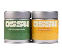 OSSU - Golden Grade + Ginger - Organic Matcha Tea Powder | Japanese | Pack of 2 | 40g Tins | True Ceremonial Grade | Spring Harvest | UJI, Kyoto | Stone-Ground