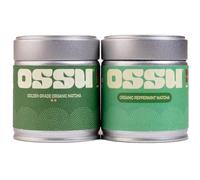 OSSU - Golden Grade + Peppermint - Organic Matcha Tea Powder | Japanese | Pack of 2 | 40g Tins | True Ceremonial Grade | Spring Harvest | UJI, Kyoto | Stone-Ground