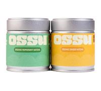 OSSU - Peppermint + Ginger - Organic Matcha Tea Powder | Japanese | Pack of 2 | 40g Tins | True Ceremonial Grade | Spring Harvest | UJI, Kyoto | Stone-Ground