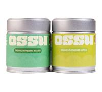 OSSU - Peppermint + Lemongrass - Organic Matcha Tea Powder | Japanese | Pack of 2 | 40g Tins | True Ceremonial Grade | Spring Harvest | UJI, Kyoto | Stone-Ground