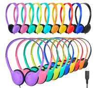 OSSZIT USB C Headphones Bulk 10 Pack for Classroom School Kids,On-Ear Wired Type C Headphones Compatible with Pad Smartphones for Boys Girls Students Travel Mixed Colors