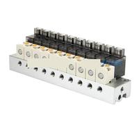 OST T101U Pneumatic 3/2 NC Textile Solenoid Valve Block Type High Frequency Microsolenoid Valves T101U-FL DC 12V 24V AC 220V(4 Row Normal Flow)