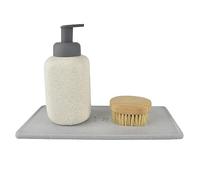 Ostaad Kitchen Sink Caddy Organizer -Diatomaceous Instant Dry Sink Organizer Tray with Non Slip Mat, Sandpaper Moisture Absorbing Drying Mat Bottle Holder for Bathroom, Kitchen - Light Grey