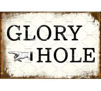 Ostapt Glory Hole Funny Tin Sign Game Room Wall Decor For Cafe Bar Pub Home Coffee Beer Garage Kitchen Bathroom Door Garden Man Cave Metal Sign Plaque Vintage Decor Art Patio 8x12 Inch