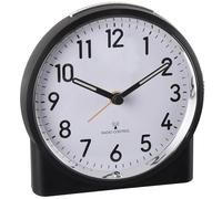 OSTAR Loud Analogue Alarm Clock, Wireless Alarm Clock, Battery Operated Quartz Alarm Clock, with Night Light, Snooze Function, Bedroom, Living Area, Office, Travel, Easy to Use, Black, 12 cm