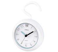 OSTAR Waterproof Bathroom Shower Clock, Analog Quartz Clock, for Hanging, Dual-Purpose Timer, Powered by One AA Battery, 12 cm, Round Size