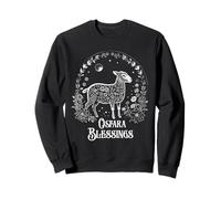 Ostara Blessings Pagan Spring Lamb Floral Moon Ostara Sweatshirt