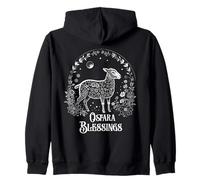 Ostara Blessings Pagan Spring Lamb Floral Moon Ostara Zip Hoodie