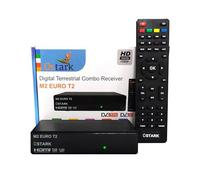 Ostark Euro T2 Terrestrial Receiver TNT TDT2 FTA DVB-T2 DVB-C, H.265 HEVC Full HD PVR, Dual USB/LNB for Two TVs, Scart and HDMI Coaxial
