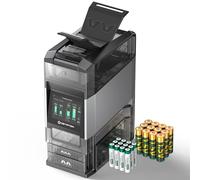 Ostation 2 Pro 24 Pcs Rechargeable Batteries with 3-in-1 Battery Charger,No Polarity Needed, APP Remote Control, Fast Charging, Auto Detection & Storage, Charging Ports for Flashlights