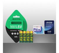 Ostation Ecolast 1.5V 2100mAh AA Smart Rechargeable Lithium-ion Batteries (4 Pack)