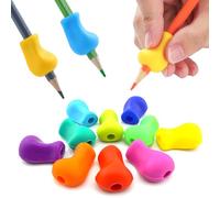 OSteed 20 Pcs Pencil Grips for Children Handwriting, 10 Colours Silicone Pen Grips for Adults, Droplet Pencil Holder for Kids Easy Gripping Pencil, Ergonomic Corrector Writing Aid Tool