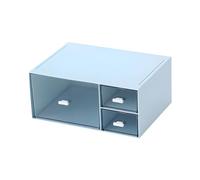 OSteed Desk Tidy Organiser with 3 Drawers, Plastic Bathroom Storage, Blue | Desk Top Drawer Unit, Single Drawer, Storage Boxes with Lids, Cupboard Organiser, Really Useful, Remote-Control Holder, Paint