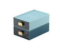 OSteed Office Desk Organiser Drawers, Stackable Desktop Storage Drawer, Plastic A4 Drawer Organiser, Stationery Storage Unit, Letter Box, Countertop Tabletop Toiletry Storage Drawers, 2 Middle BU&CYAN