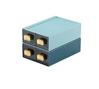 OSteed Spacious Desk Drawers, Stackable Desktop Organizer, Plastic Storage Box for Office, School & Home Supplies (4 Small Drawers, BU & CYAN)