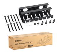 OSteed Under Desk Cable Tray - 2 Pack Black Cable Management Organiser, Under Table Wire Box for Standing & Office Desk Tidy