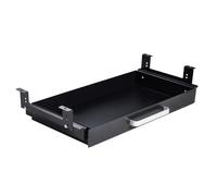 OSteed Under Desk Drawer Organizer 54cm Black Upgraded with Adjustable Brackets, Sliding Pull-Out Under Table Pencil Drawer, Office Standing Desk Drawer Attachment for Workbench