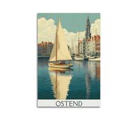 Ostend,Belgium Vintage Travel Poster Wall Art Bedroom Prints Home Decor Hanging Picture Canvas 16x24inch(40x60cm)