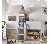 ostend wooden mid sleeper children bed in pale and white
