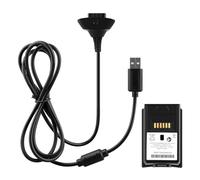 OSTENT 2 in 1 Charger Cable + Rechargeable Battery Pack Compatible for Xbox 360 Wireless Controller Color Black