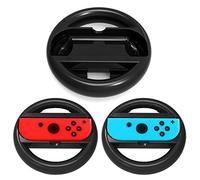 OSTENT 2 x Racing Steering Wheel Handle Grip for Nintendo Switch Joy-Con Controller