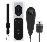 OSTENT Motion Sensor Remote Controller + Wired Nunchuck Combo Compatible for Nintendo Wii Console Color Black