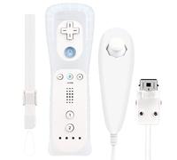 OSTENT Motion Sensor Remote Controller + Wired Nunchuck Combo Compatible for Nintendo Wii Console Color White