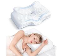 Osteo Cervical Pillow for Neck Pain Relief, Hollow Design Odorless Memory Foam Pillows with Cooling Case, Adjustable Orthopedic Bed Pillow for Sleeping, Support for Side Back Sleepers