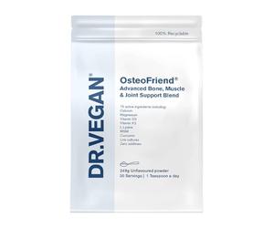 OsteoFriend® Advanced Bone, Joint & Muscle Supplement (249g, Unflavoured) | 19 Active Ingredients, 2 Billion CFU | Calcium, Magnesium, Curcumin, Vitamin D3 & K2 | No Additives, 30 Servings