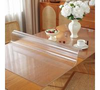 OstepDecor 1.5mm Thick Frosted Table Protector 50 x 120 cm, Plastic Table Cover, Waterproof PVC Clear Table Cover Protector, Desk Protector Mat, Writing Desk Pad for Desktop, Coffee Table