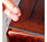 OstepDecor 2mm Thick 80 x 140cm Clear Table Cover Protector, Table Protectors for Dining Room Tables, PVC Table Protector, Waterproof Transparent Plastic Tablecloth, Table Pad for Kitchen