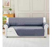 OstepDecor Sofa Cover 4 Seater, Extra Large Couch Covers Pet Friendly, Sofa Slipcovers with Elastic Strap, Washable Sofa Furniture Protector for Pets, Dog (200x185cm, Dark Grey)