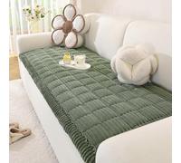 OstepDecor Sofa Covers 2 Seater, Corner Sofa Cover L Shape, Pet-Friendly Couch Cover Furniture Protectors for Dogs, Thick Soft Corduroy Sofa Pads Fuzzy Couch Cushions for Pets, Kids (Green, 90x120cm)