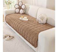 OstepDecor Sofa Covers 2 Seater, Corner Sofa Cover L Shape, Pet-Friendly Couch Cover Furniture Protectors for Dogs, Thick Soft Corduroy Sofa Pads Fuzzy Couch Cushions for Pets, Kids (Brown, 90x160cm)