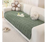 OstepDecor Sofa Covers 3 Seater, Corner Sofa Cover L Shape, Pet-Friendly Couch Cover Furniture Protectors for Dogs, Thick Soft Corduroy Sofa Pads Fuzzy Couch Cushions for Pets, Kids (Green, 90x180cm)