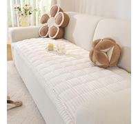 OstepDecor Sofa Covers 3 Seater, Corner Sofa Cover L Shape, Pet-Friendly Couch Cover Furniture Protectors for Dogs, Thick Soft Corduroy Sofa Pads Fuzzy Couch Cushions for Pets, Kids (White, 70x180cm)