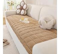 OstepDecor Sofa Covers 4 Seater, Corner Sofa Cover L Shape, Pet-Friendly Couch Cover Furniture Protectors for Dogs, Thick Soft Corduroy Sofa Pads Fuzzy Couch Cushions for Pets, Kids (Khaki, 70x210cm)