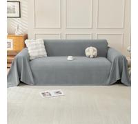 OstepDecor Water Resistant Sofa Cover 3 Seater - Heavy Duty Cat Scratch Resistant Sofa Cover for Dogss, Non-Slip Pet Furniture Protector, Washable Loose Settee Cover (180x300cm, Dark Grey)