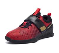 Osterland Weight Lifting Shoes: High Performance Gym Shoes Powerlifting Specially Designed for Heavy Lifting, Deadlifting, Strength Training, Squat Shoes for Men and Women, Black red, 45/46 EU Weit