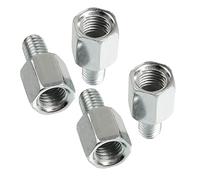 OSTREY Bolt screw Universal Motorcycle Mirror Thread Motorbike Rear Mirror Screws 4 Pieces Motorcycle Thread Adapter Kit For Rearview Mirrors (Color : Silver M10 to M10)