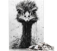 Ostrich Beauty Black Ink Puzzle for Adults And Teenagers 500 Pieces Puzzle Jigsaws for Adults Jigsaw Puzzles for Adult 500pcs (52x38cm)