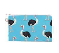 Ostrich Bird Print Coin Purse Cute Change Pouch Wallet Clutch Bag with Zip