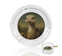 Ostrich Classic Art Glass Ashtray for Cigarettes Portable Decorative Ash Trays for Home Office Decor