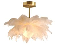 Ostrich Feather Chaner Light - Elegant Ceiling Lamp for Bedroom & Living Room | Unique Design with Soft Ambient Lighting (Size_Name 65CM)