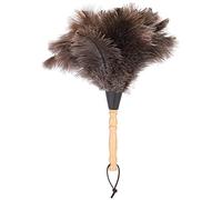 Ostrich Feather Duster, Attracts Dust Particles Anti-static Reusable Wooden Handle Ostrich Feather Duster Dust Removal Cleaning Tool