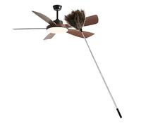 Ostrich Feather Duster, Extendable Dusters with Metal Handle, Anti Static Feather Dusters for Office Cleaning High Ceilings, Fans, Furniture, Blinds, Roof Dusting(black 116cm)