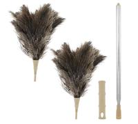 Ostrich Feather Duster,Handheld Feather Duster with Extension Pole 29 to 83 Inches,Practical Long Feather Duster,Decorative Retractable Feather Duster for Home and Car Cleaning