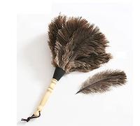 Ostrich Feather Duster, Household Dust Removal Tool with Wooden Handle, Quality Genuine Ostrich Feather Duster. (short (12.6 inch))