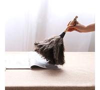 Ostrich Feather Dusters for Cleaning, Anti-static Reusable Wooden Handle Dust Tool for Books, Keyboard, Decorative Articles with Hanging Rope, Handcraft Design, Washable, 34cm