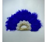 Ostrich Feather Fans, African Dance Turkey Feather Hand Fan For Wedding Party Decoration Multicolor 32cm x 55cm(Double side1)